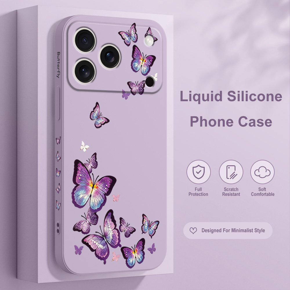 Silicone Liquid Case - 버터플라이 러쉬 폰 케이스 아이폰 17