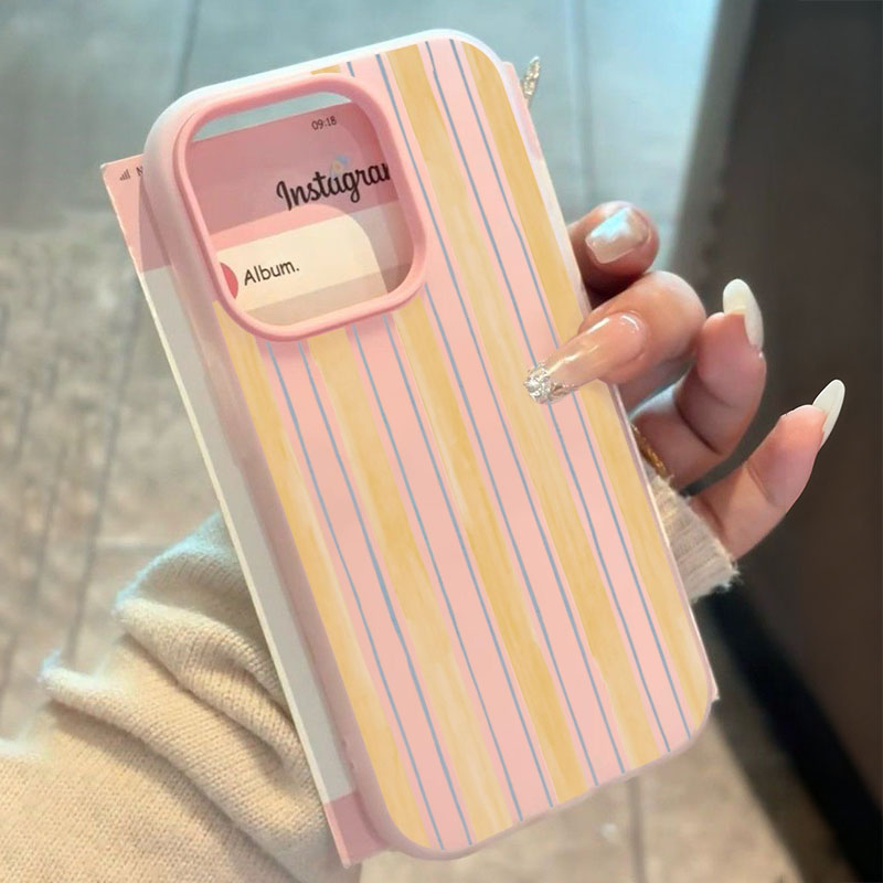 Phone Cases Yellow - 스타일리시한 노란색 줄무늬 아이폰 케이스 (아이폰