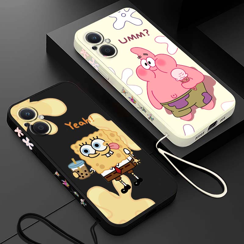 Silicone Liquid Case - 재미있는 스폰지밥 스퀘어팬츠 OPPO Reno 15