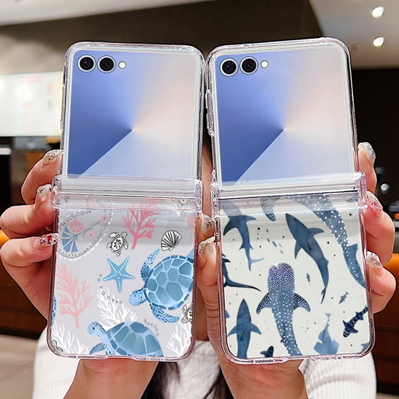 Phone Cases Z Flip 5 - 상어 껍질 디자인 삼성 갤럭시 Z