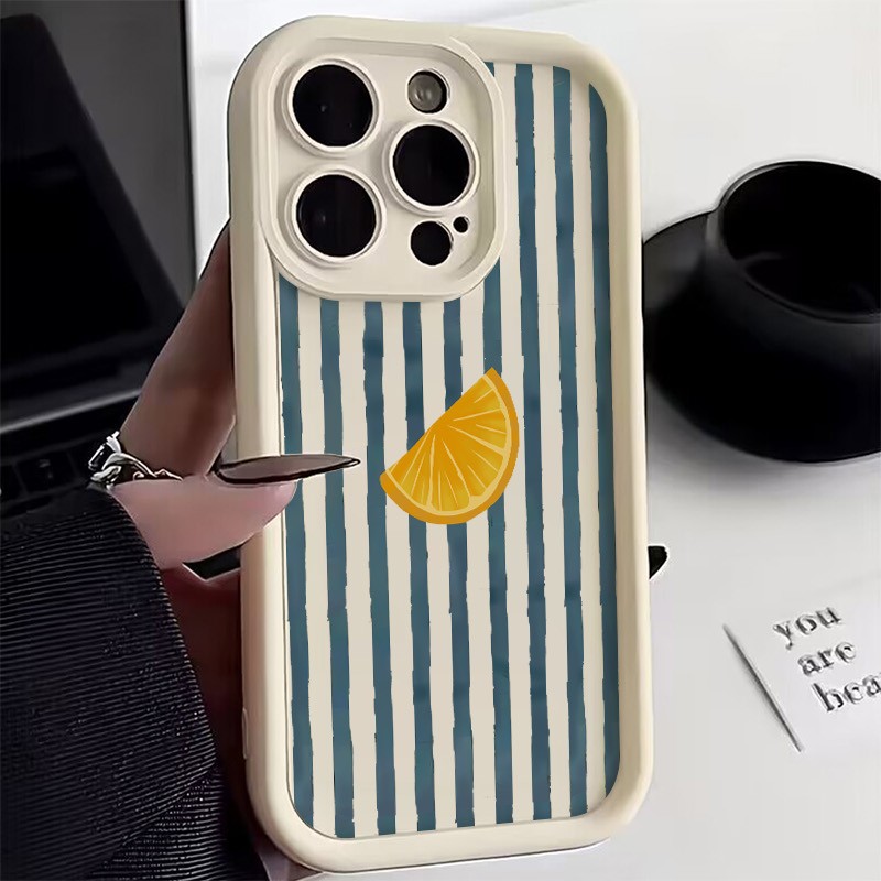 Phone Cases Protective - 줄무늬 레몬 슬라이스 패턴 아이폰 17