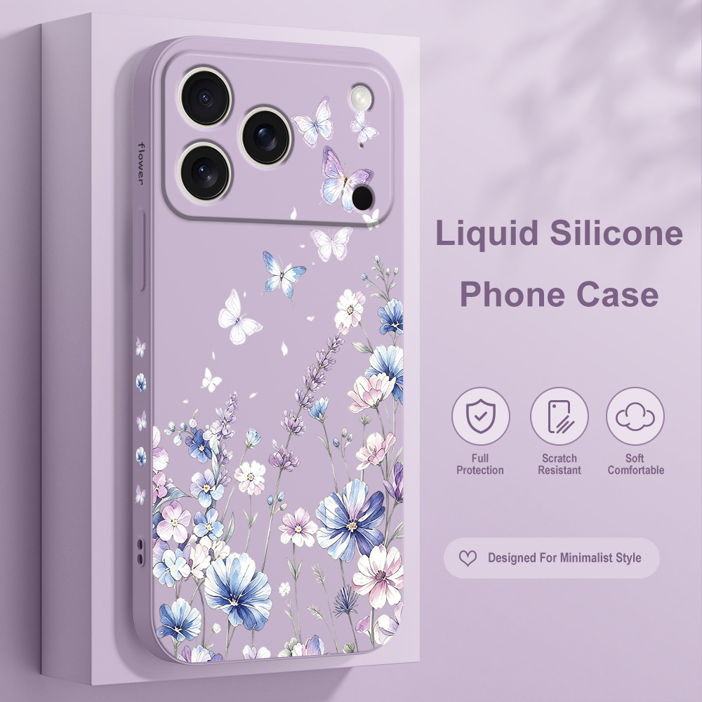 Silicone Liquid Case - 릴리 버터플라이 폰 케이스 아이폰 17