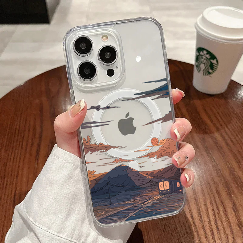 Phone Cases With Magsafe - 선셋 패턴 패션 폰 케이스 아이폰