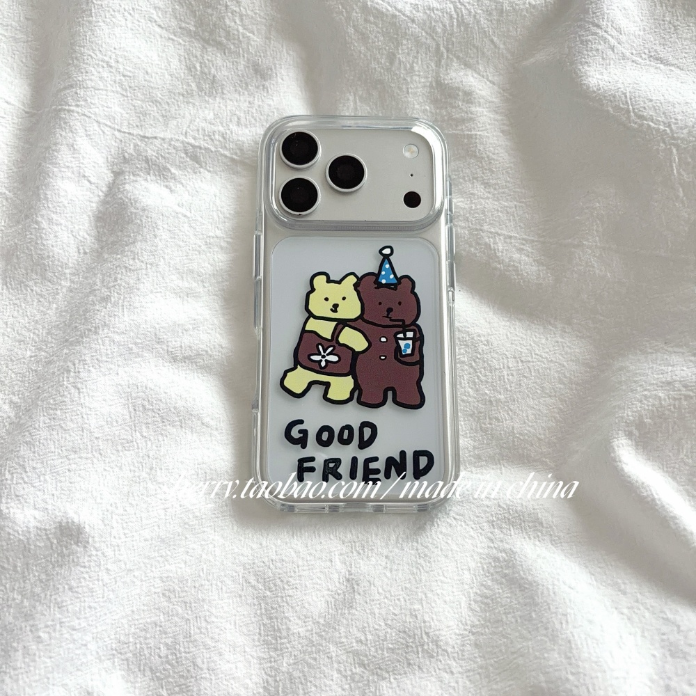 Phone Cases Yellow - 귀여운 노란색 & 갈색 곰돌이 아이폰
