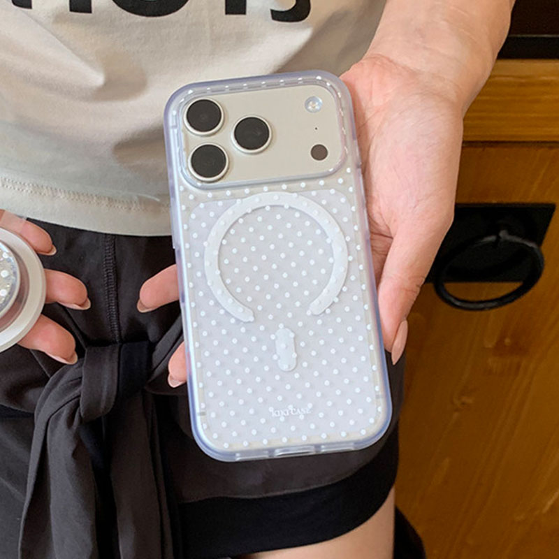 Phone Cases With Magsafe - 미니멀리스트 폴카 도트 무늬 맥세이프 마그네틱