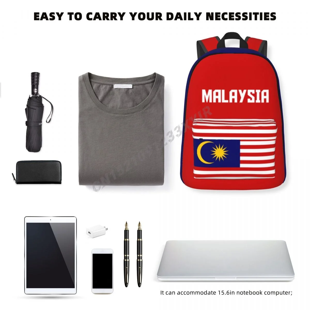 맞춤형 가방 유니섹스 백팩 말레이시아 국기 말레이시아  - Phone Cases Malaysia 리뷰 및 가격