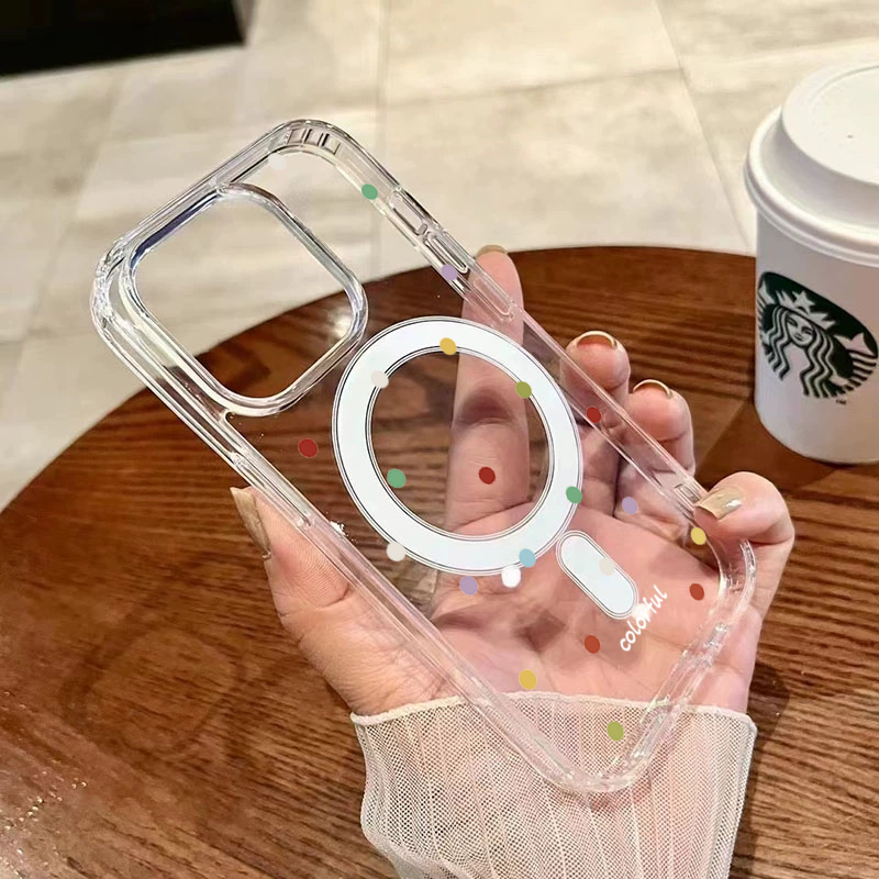 INS 한국 크리에이티브 컬러 웨이브 도트 폰 케이스  - Phone Cases With Magsafe 리뷰 및 가격