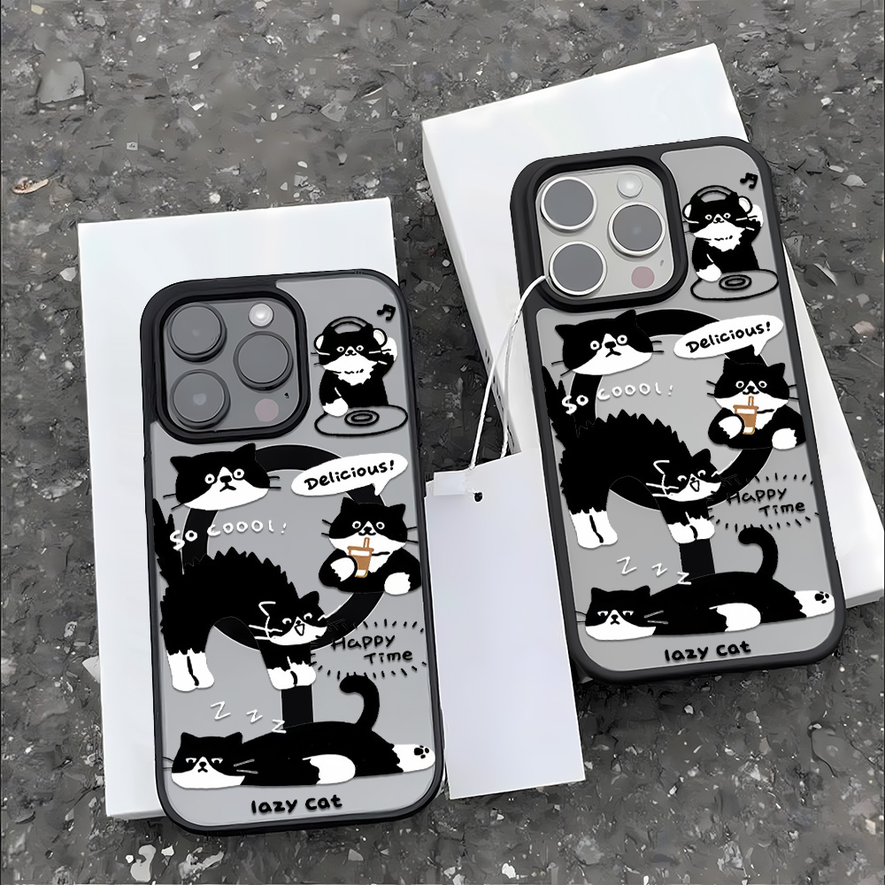재미있는 검은 고양이 무선 충전 휴대폰 케이스 아이폰  - Phone Cases With Magsafe 리뷰 및 가격