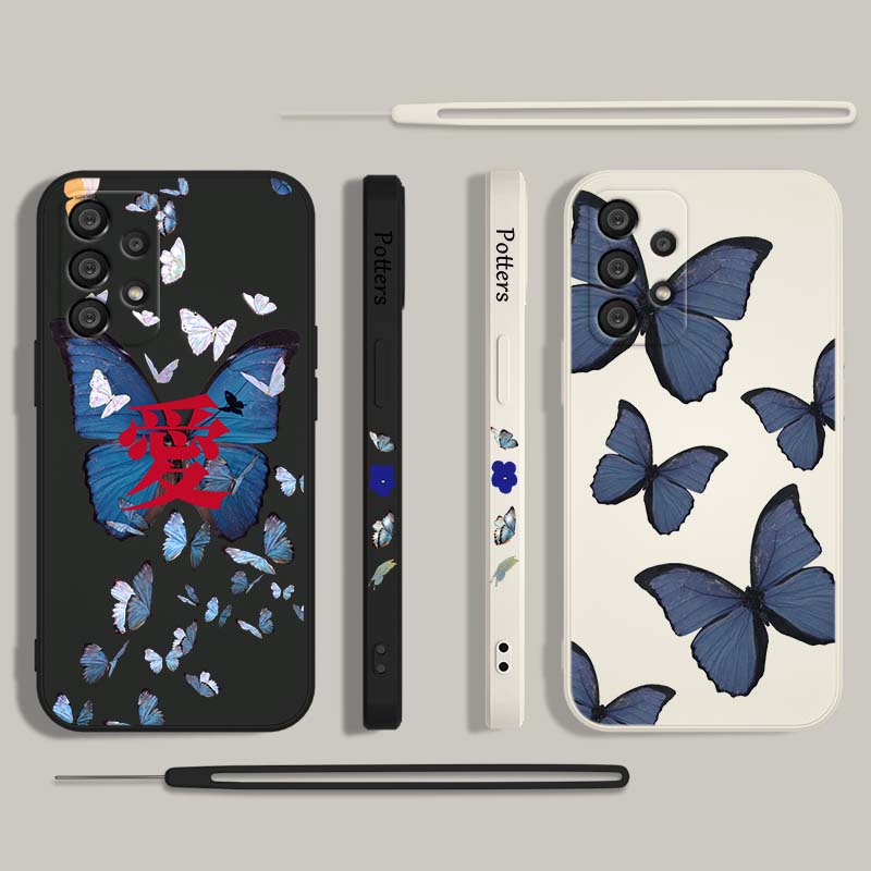 블루 버터플라이 패션 삼성 갤럭시 A73 A71 A55 - Silicone Liquid Case 리뷰 및 가격