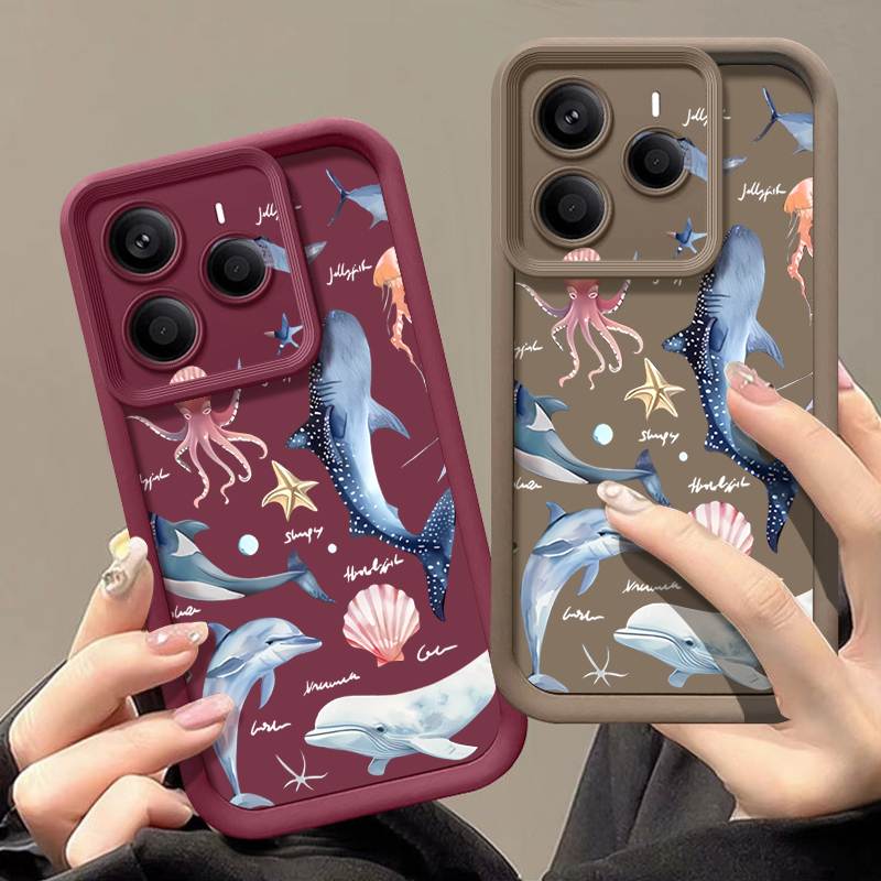 귀여운 돌고래 무늬 소프트 케이스 샤오미 레드미 노트  - Phone Cases Xiaomi 14 리뷰 및 가격