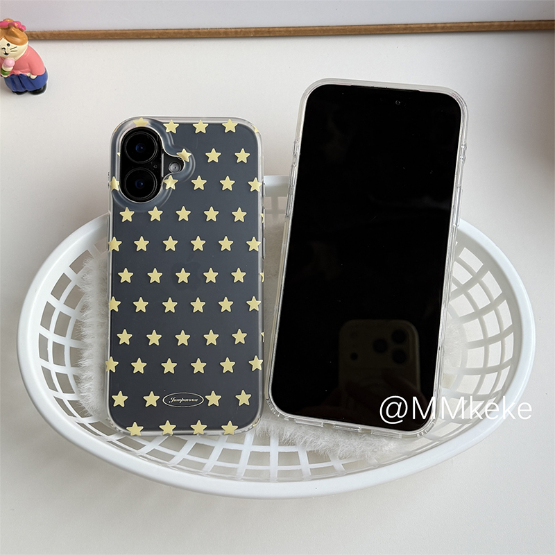 한국 인스 옐로우 & 화이트 스타즈 폰 케이스 아이폰  - Phone Cases Yellow 리뷰 및 가격