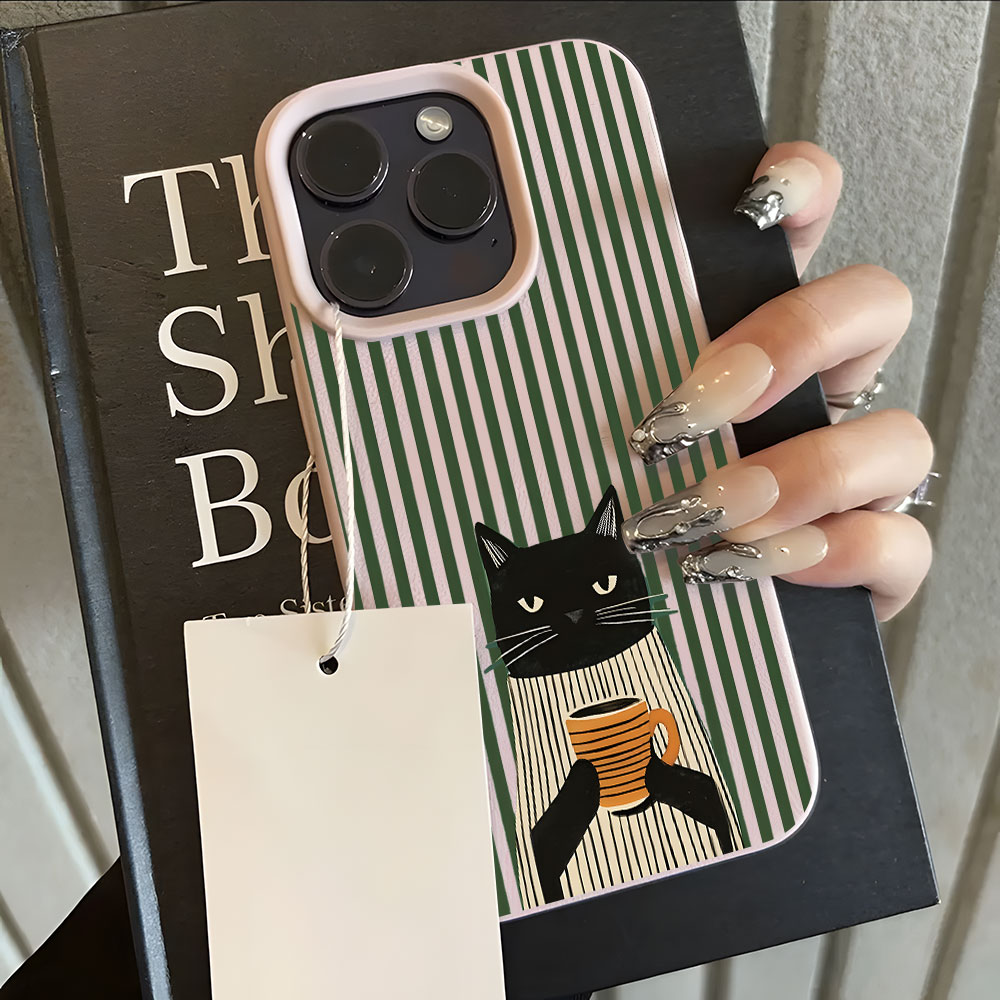 재미있는 커피 고양이 패턴 리치 디자인 아이폰 케이스  - Phone Cases Protective 리뷰 및 가격