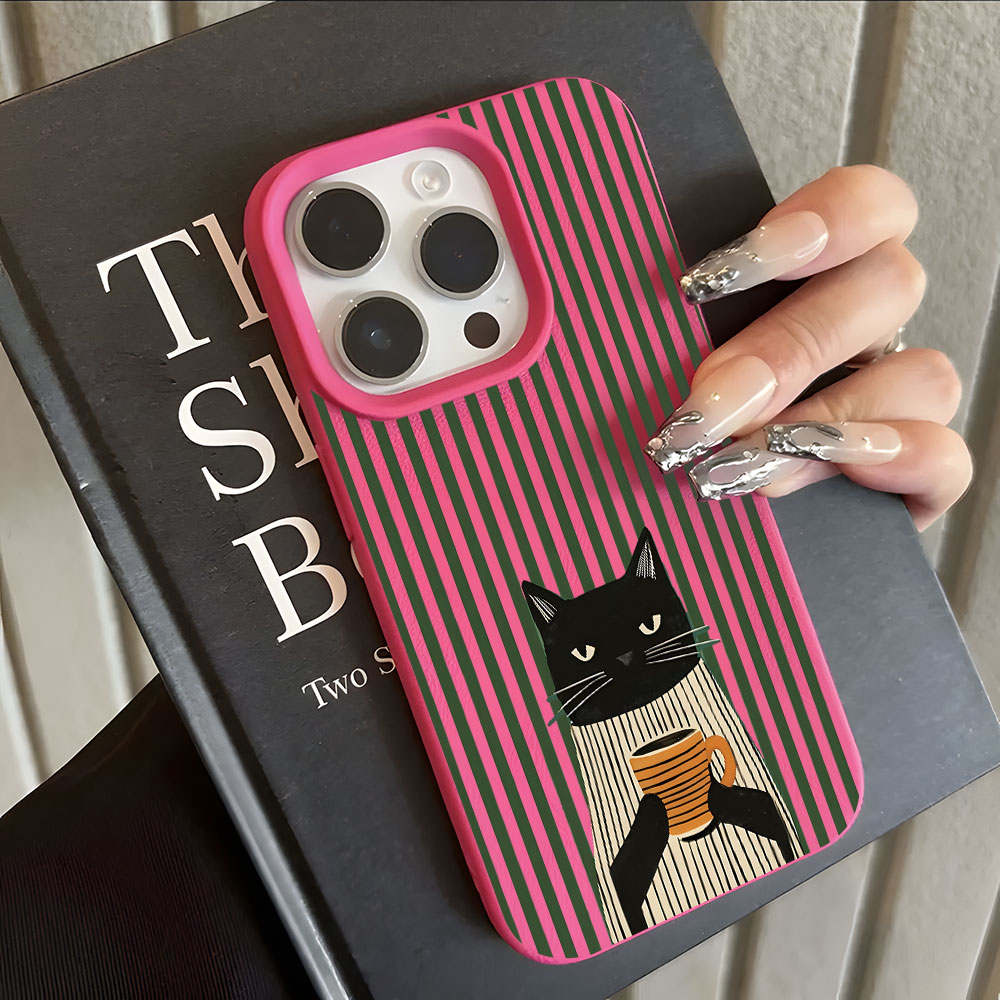 재미있는 커피 고양이 패턴 리치 디자인 아이폰 케이스  - Phone Cases Protective 리뷰 및 가격