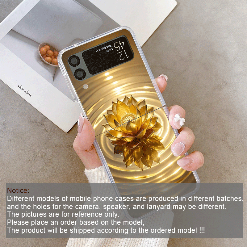 창의적인 황금 연꽃 무늬 삼성 갤럭시 Z 플립 7 플립 - Phone Cases Z Flip 5 리뷰 및 가격