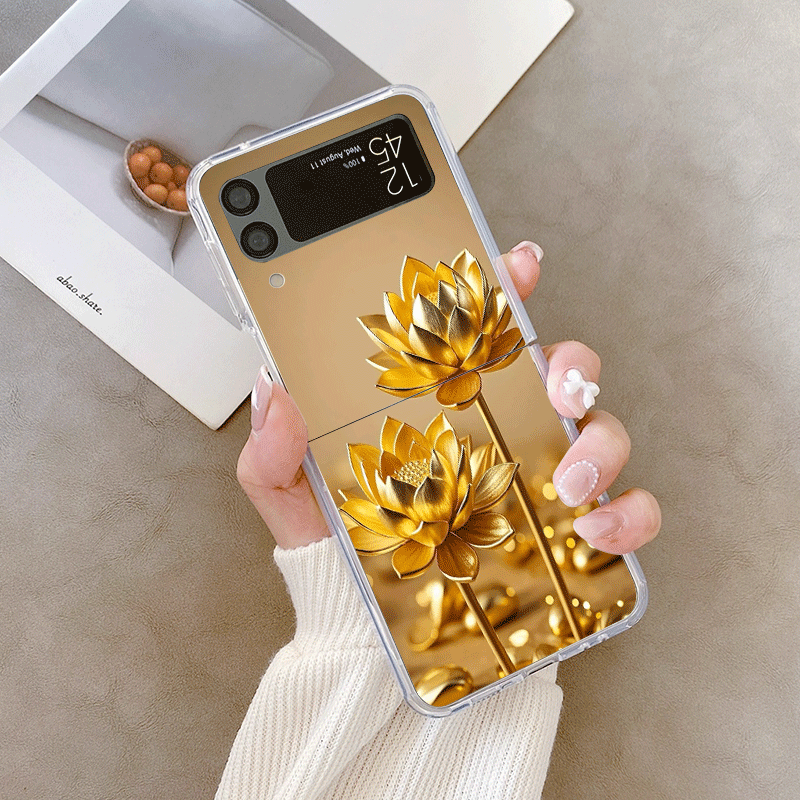창의적인 황금 연꽃 무늬 삼성 갤럭시 Z 플립 7 플립 - Phone Cases Z Flip 5 리뷰 및 가격