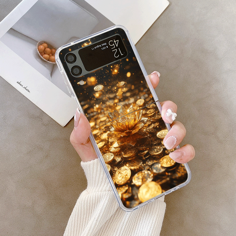 창의적인 황금 연꽃 무늬 삼성 갤럭시 Z 플립 7 플립 - Phone Cases Z Flip 5 리뷰 및 가격