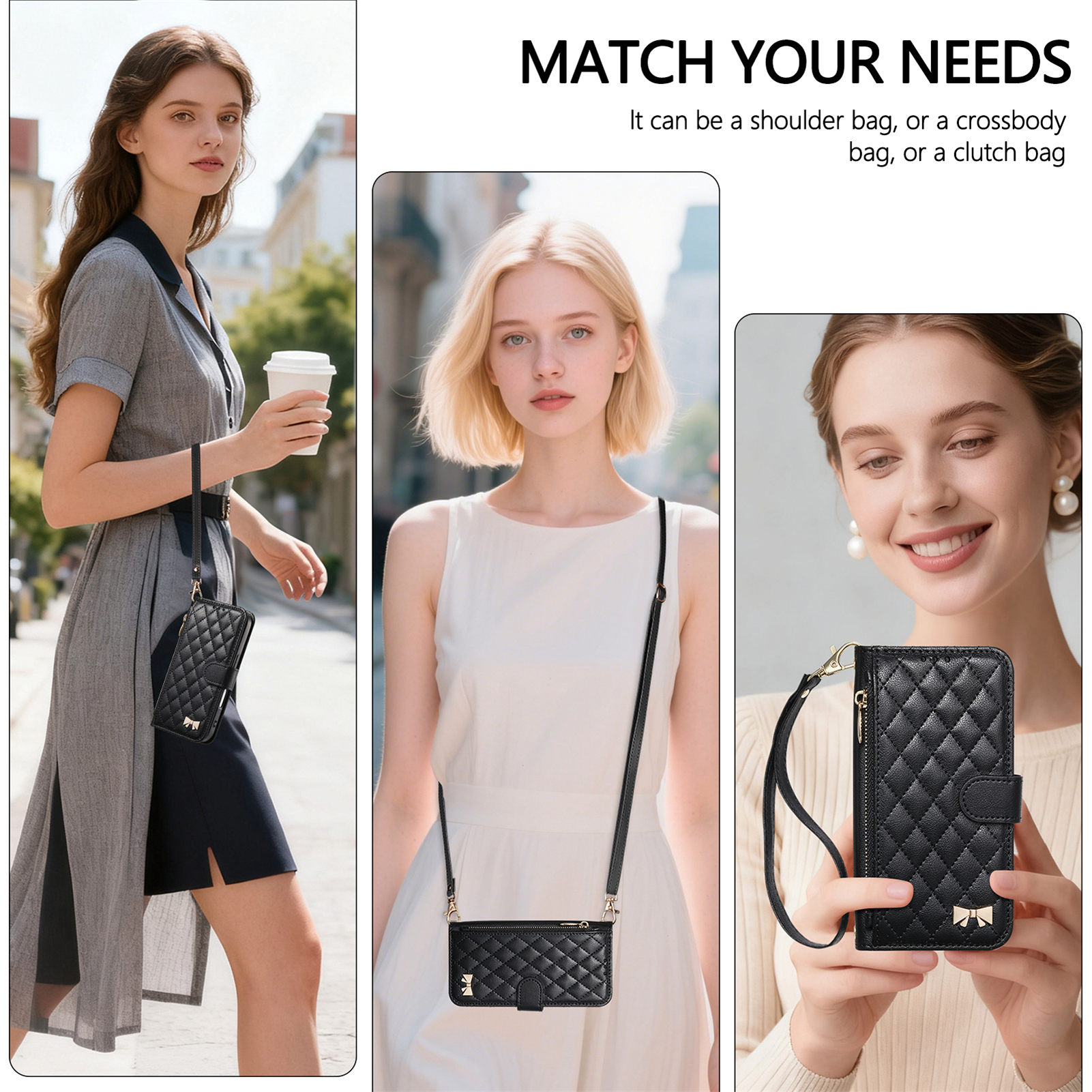 PU 가죽 지퍼 크로스바디 손목 스트랩 플립 지갑형 폰 - Phone Cases With Wallet 리뷰 및 가격