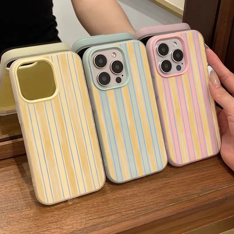 부드러운 보호 기능의 세련된 노란색 줄무늬 휴대폰 케이 - Phone Cases Yellow 리뷰 및 가격