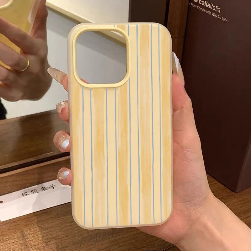 부드러운 보호 기능의 세련된 노란색 줄무늬 휴대폰 케이 - Phone Cases Yellow 리뷰 및 가격