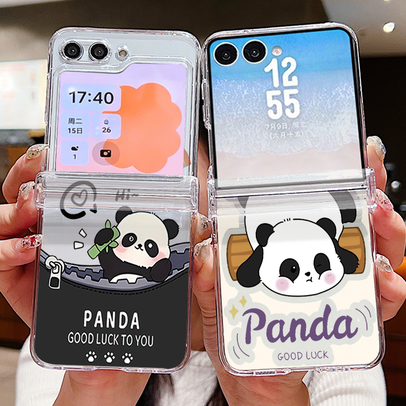 귀여운 팬더 패턴 삼성 갤럭시 Z 플립 8 7 6 5  - Phone Cases Z Flip 5 리뷰 및 가격