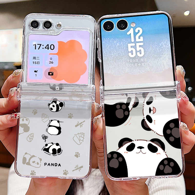 귀여운 팬더 패턴 삼성 갤럭시 Z 플립 8 7 6 5  - Phone Cases Z Flip 5 리뷰 및 가격