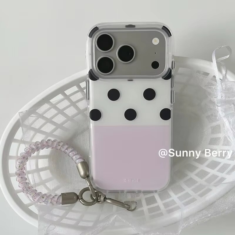 한국 스타일의 도트 패턴과 흰색, 분홍색이 조화된 Y2 - Phone Cases Yellow 리뷰 및 가격