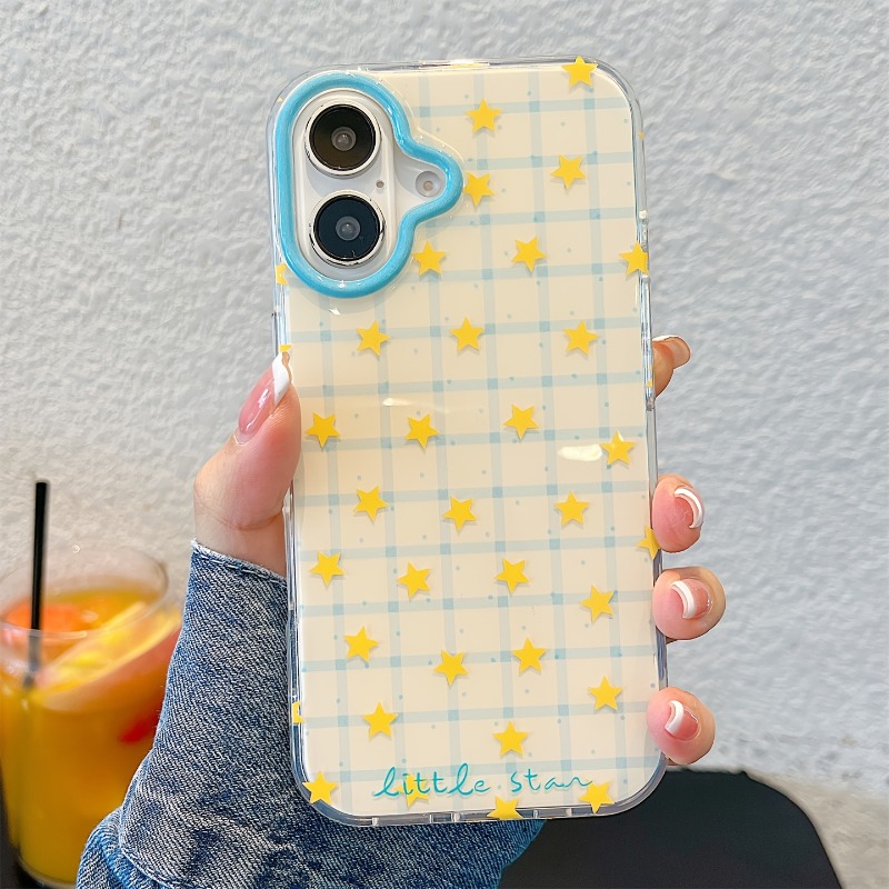 옐로우 스타 체크 무늬 패턴 폰 케이스 (아이폰 17  - Phone Cases Yellow 리뷰 및 가격