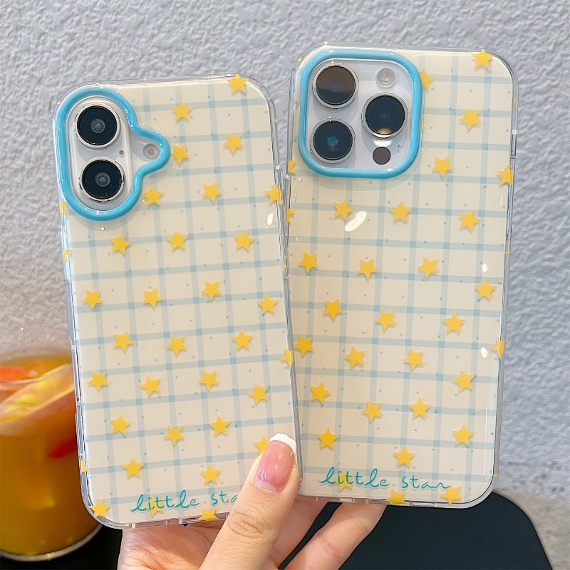 옐로우 스타 체크 무늬 패턴 폰 케이스 (아이폰 17  - Phone Cases Yellow 리뷰 및 가격