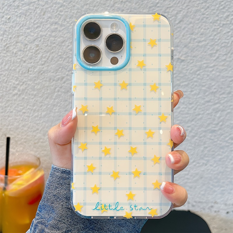 옐로우 스타 체크 무늬 패턴 폰 케이스 (아이폰 17  - Phone Cases Yellow 리뷰 및 가격