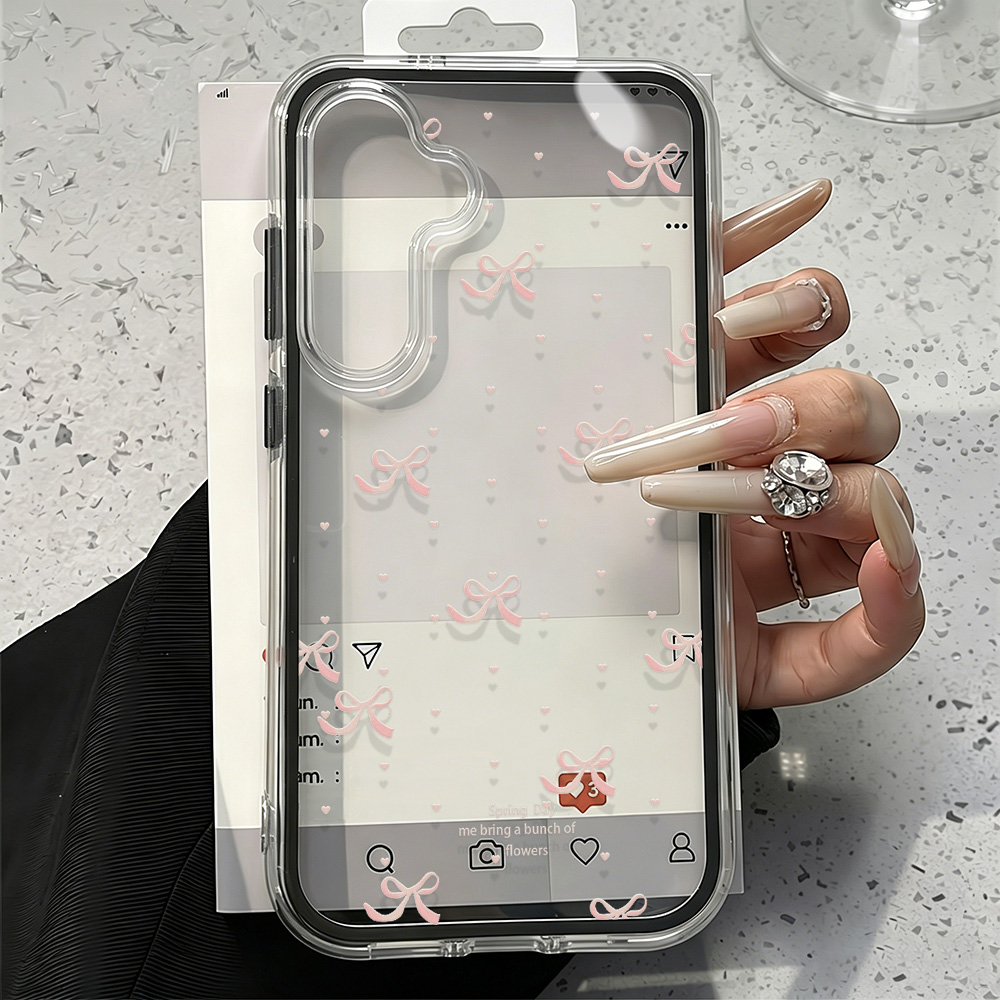 귀여운 핑크 리본 소프트 폰 케이스 삼성 A57 A17 - Phone Cases Quality 리뷰 및 가격