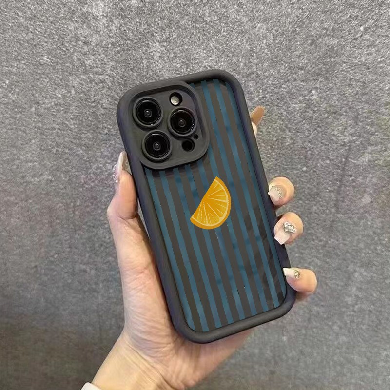 줄무늬 레몬 슬라이스 패턴 아이폰 17 16 15 14 - Phone Cases Protective 리뷰 및 가격