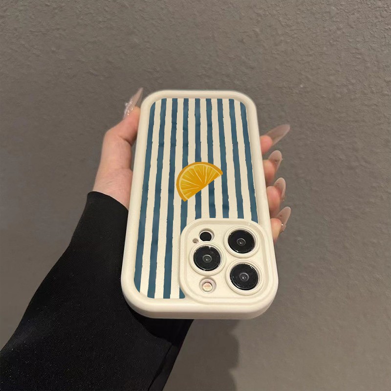 줄무늬 레몬 슬라이스 패턴 아이폰 17 16 15 14 - Phone Cases Protective 리뷰 및 가격