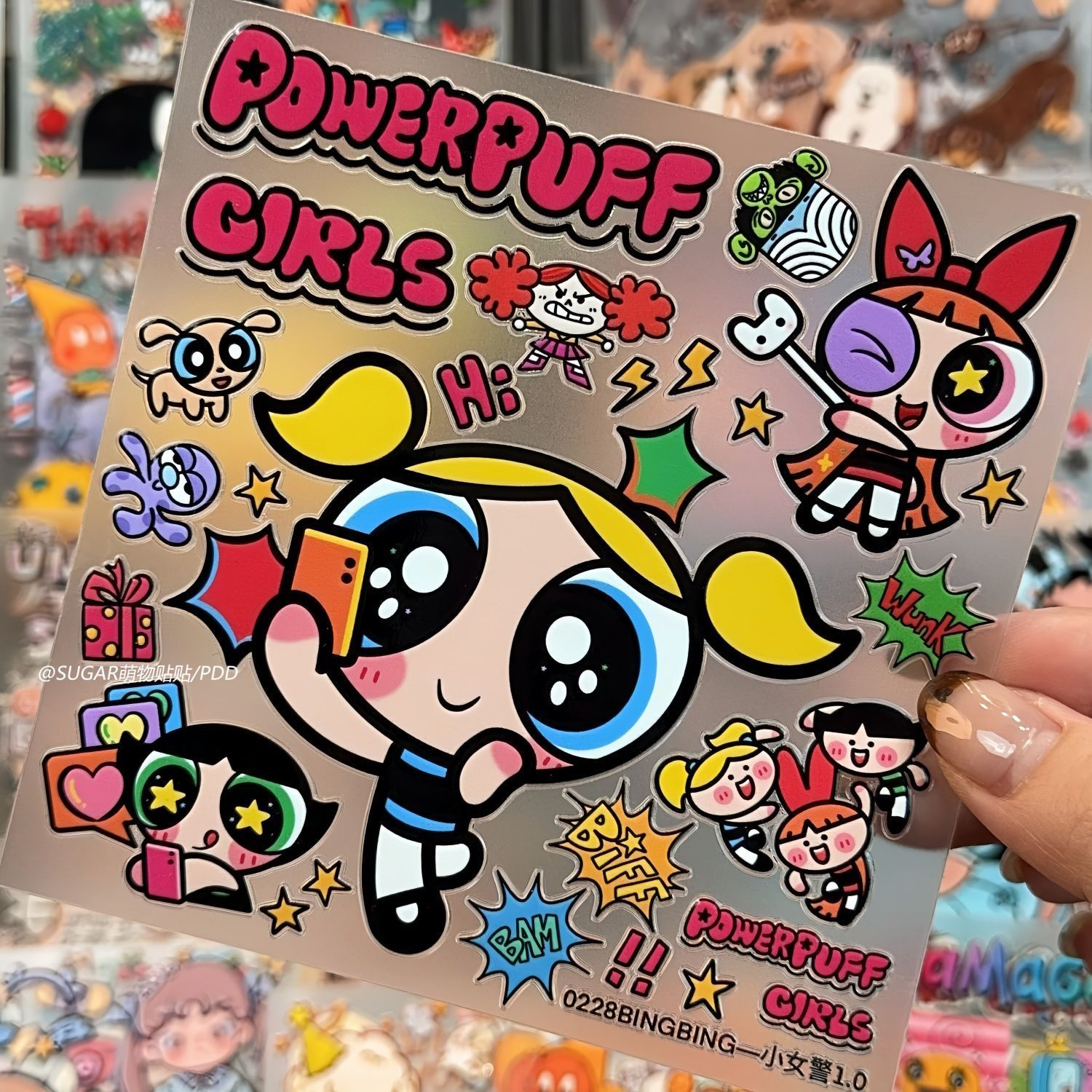 귀여운 파워퍼프 걸 캐릭터 스티커 시트 빈티지 스타일  - Phone Cases Girly 리뷰 및 가격