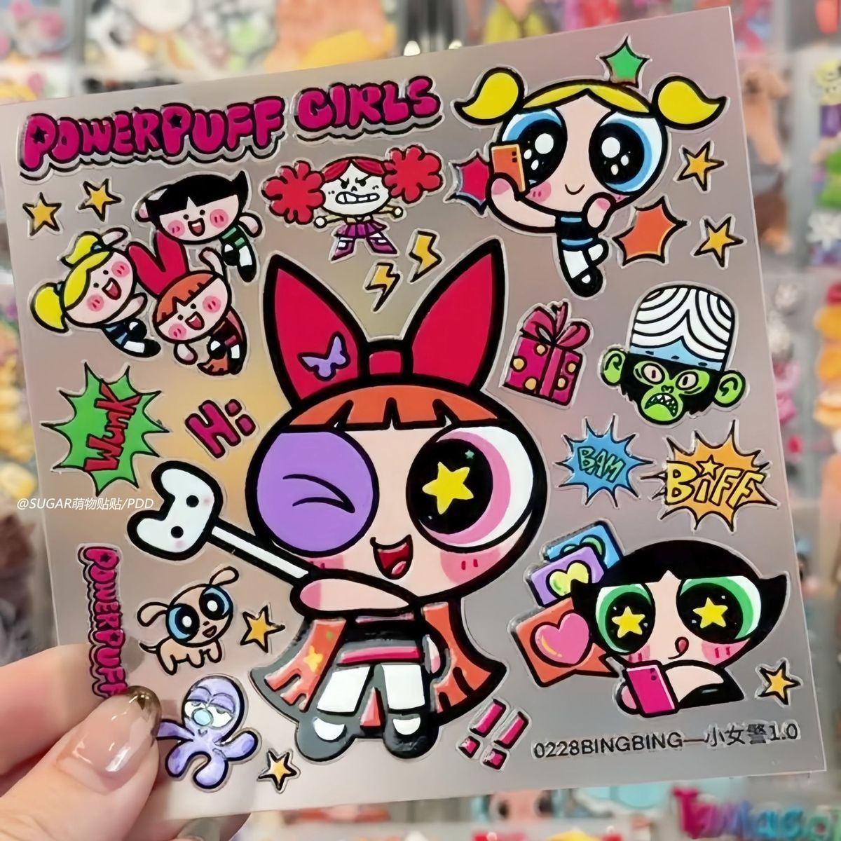 귀여운 파워퍼프 걸 캐릭터 스티커 시트 빈티지 스타일  - Phone Cases Girly 리뷰 및 가격