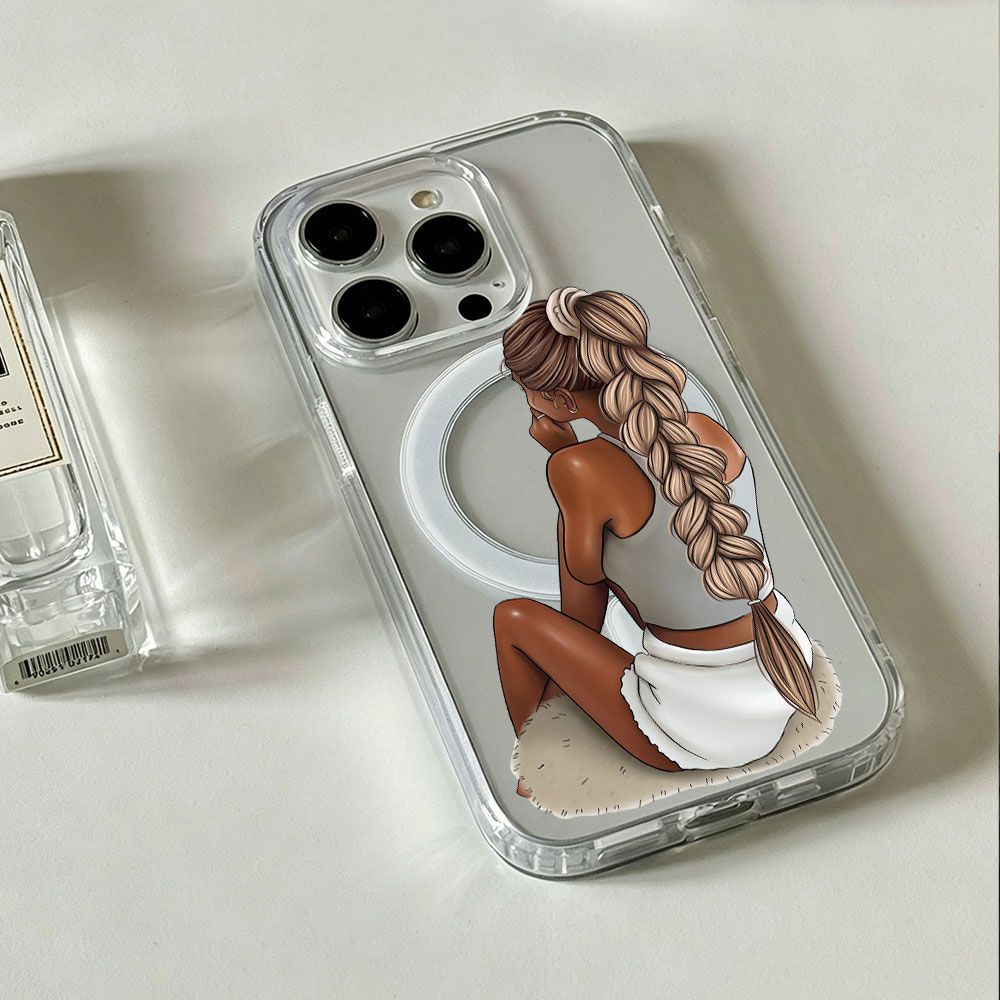 다크 스킨 패션 여성용 MagSafe 마그네틱 투명 폰 - Phone Cases With Magsafe 리뷰 및 가격