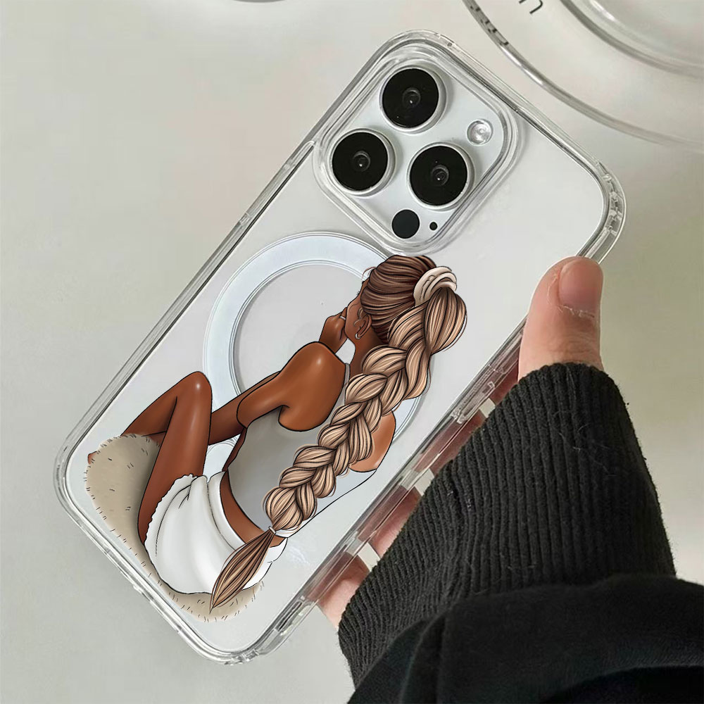 다크 스킨 패션 여성용 MagSafe 마그네틱 투명 폰 - Phone Cases With Magsafe 리뷰 및 가격