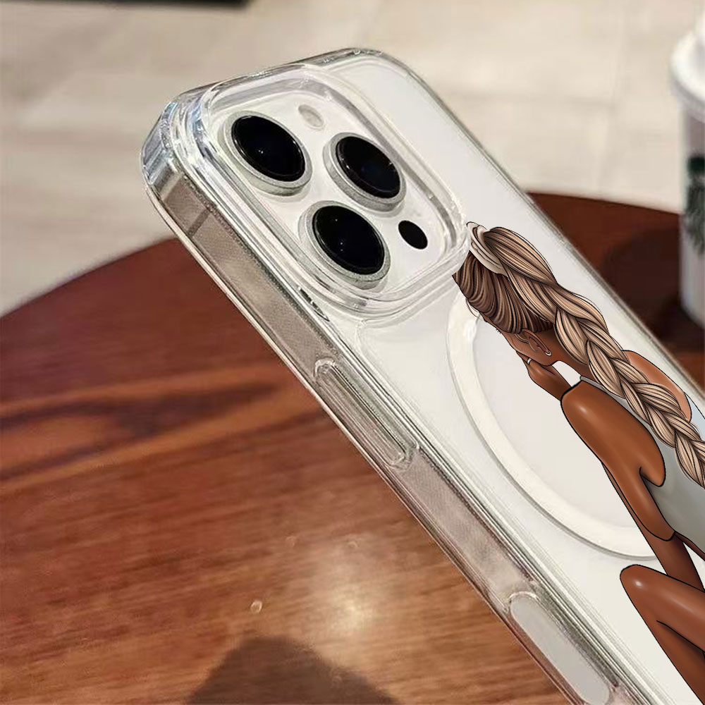 다크 스킨 패션 여성용 MagSafe 마그네틱 투명 폰 - Phone Cases With Magsafe 리뷰 및 가격