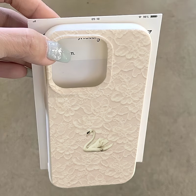 레이스 스완 패턴 리치 텍스처 폰 케이스 (아이폰 17 - Phone Cases Iphone 17 리뷰 및 가격