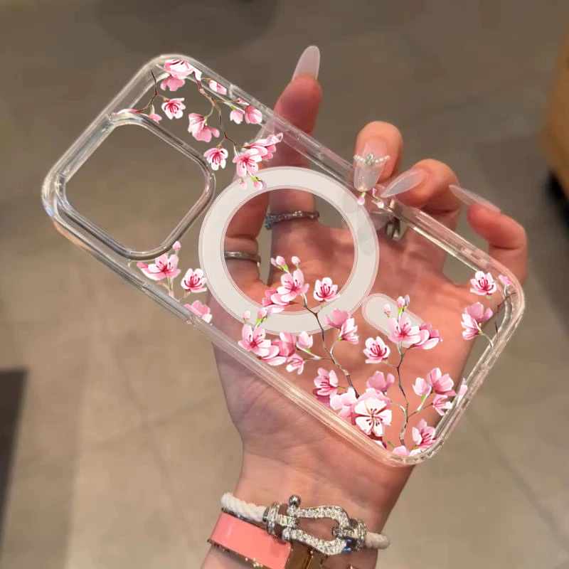 럭셔리 핑크 INS 플라워 케이스 아이폰 14 프로 맥 - Phone Cases With Magsafe 리뷰 및 가격