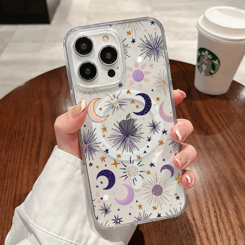 로맨틱한 해와 달 별 무늬 아이폰 17 Pro Max  - Phone Cases With Magsafe 리뷰 및 가격