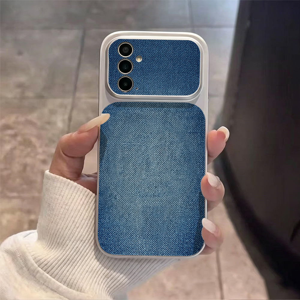 레트로 블루 데님 PU 가죽 폰 케이스 삼성 A57 A - Phone Cases Quality 리뷰 및 가격