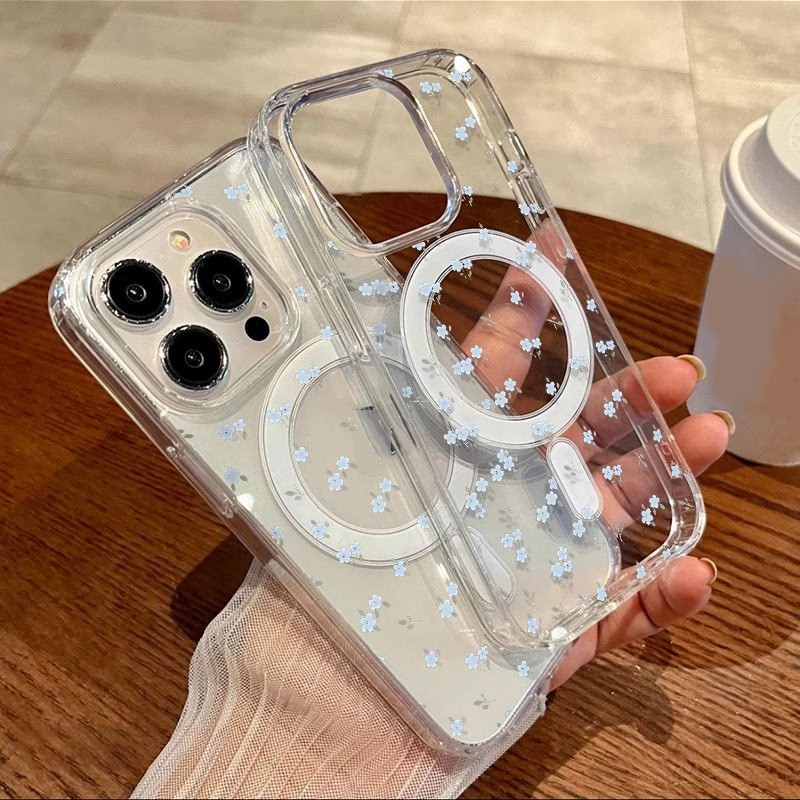 MagSafe 호환 투명 마그네틱 폰 케이스, 작은 꽃 - Phone Cases With Magsafe 리뷰 및 가격