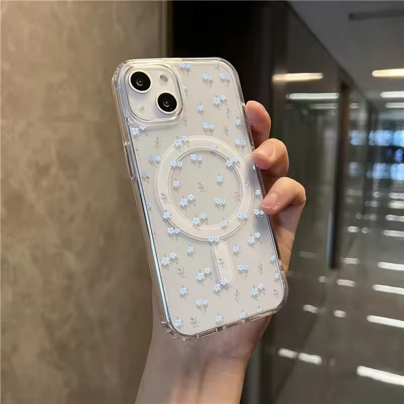 MagSafe 호환 투명 마그네틱 폰 케이스, 작은 꽃 - Phone Cases With Magsafe 리뷰 및 가격