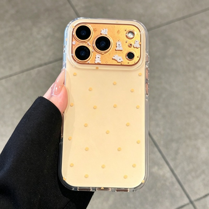 패션 귀여운 노란색 물방울 무늬 보호 폰 케이스 아이폰 - Phone Cases Yellow 리뷰 및 가격