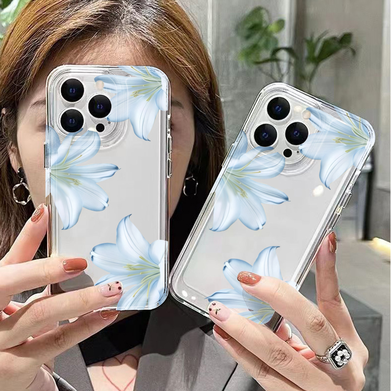 세련된 화이트 백합꽃 디자인 아이폰 17 16 15 P - Phone Cases Protective 리뷰 및 가격