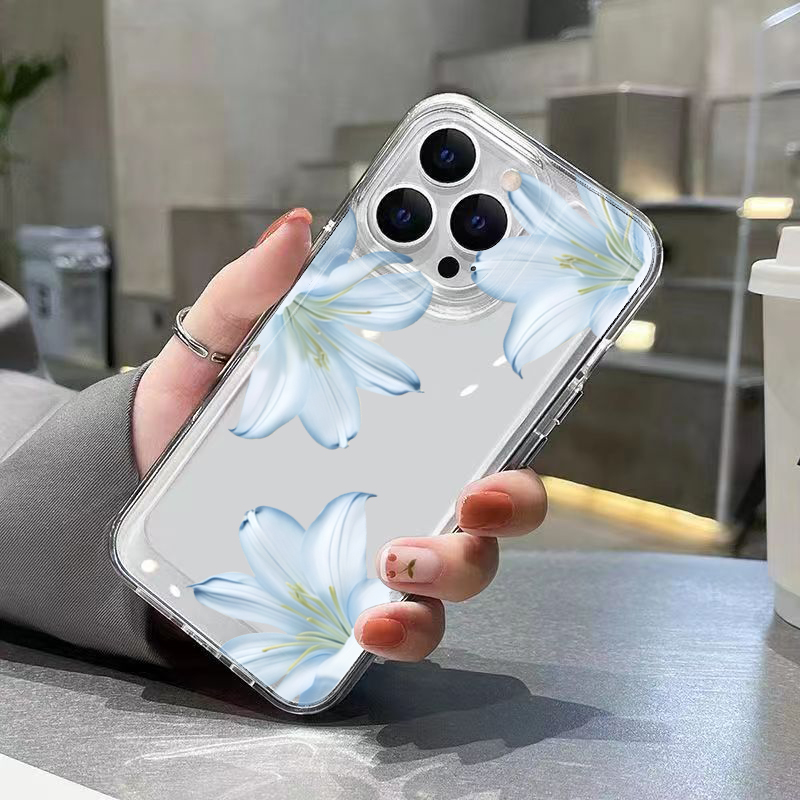 세련된 화이트 백합꽃 디자인 아이폰 17 16 15 P - Phone Cases Protective 리뷰 및 가격