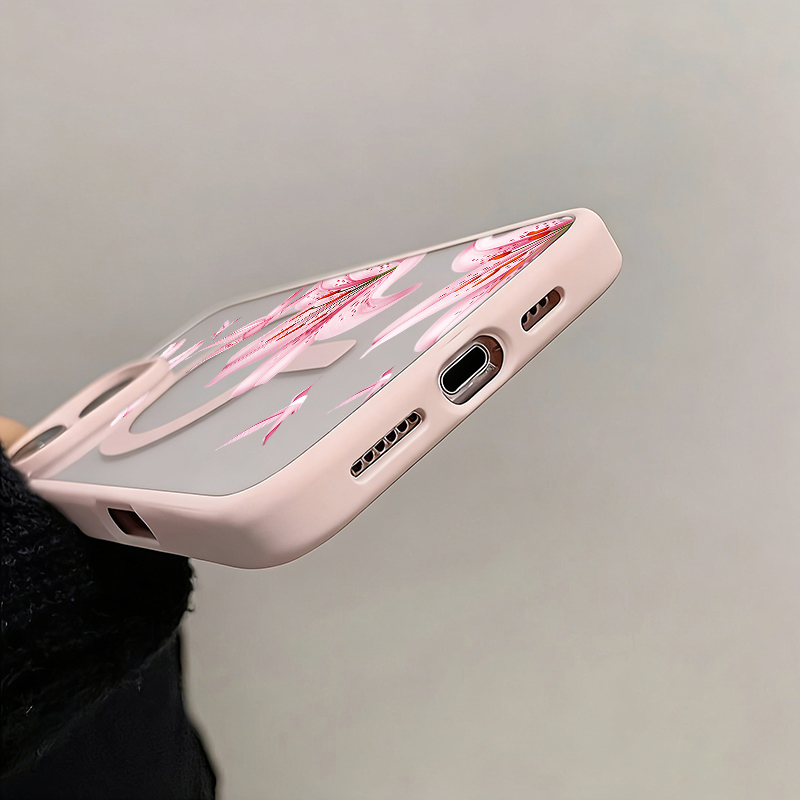 핑크 꽃과 새 자석 케이스 아이폰 17 16 12 14 - Phone Cases With Magsafe 리뷰 및 가격