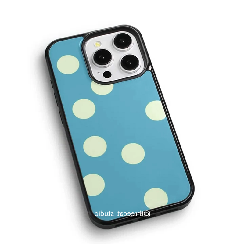 젠틀 걸 레이크 블루 밀크 옐로우 빅 폴카 도트 폰 케 - Phone Cases Yellow 리뷰 및 가격